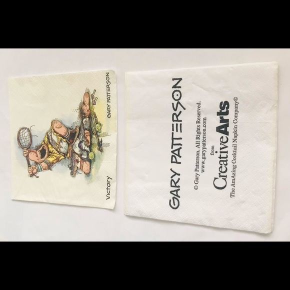 New 12 Cocktail Napkins Gary Patterson Game! Set! Match! Victory 3-Ply Napkins - Picture 13 of 16